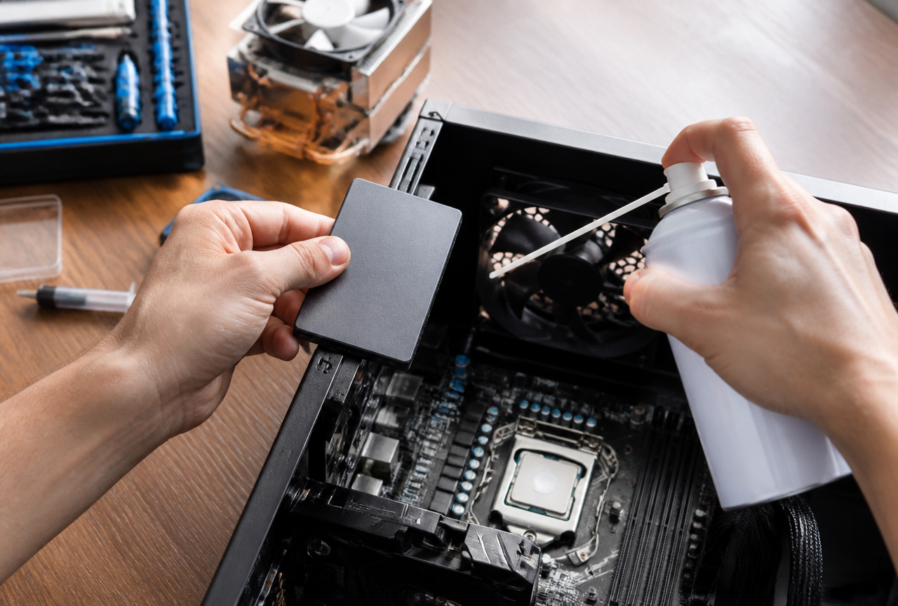 Maintenance d'ordinateur à Perpignan : installation d'un SSD et nettoyage du ventilateur d'un PC
