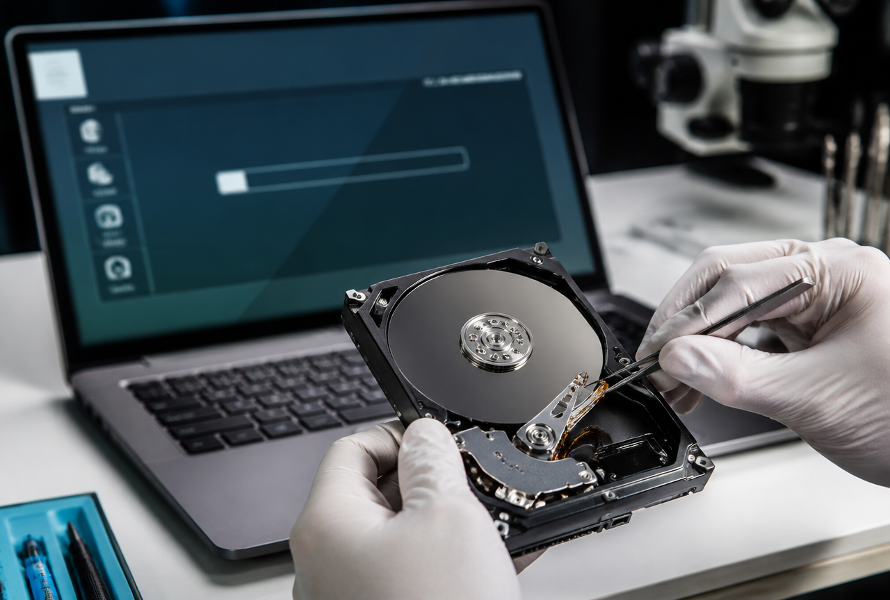 Récupération de données à Perpignan : ouverture d'un disque dur en atelier pour extraire les fichiers